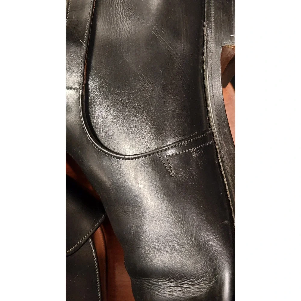 VTG 1970s Tweed Cheaney Church's England Black Leather Jodhpur Boots 11 9843B